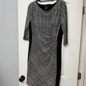 LAUREN Ralph Lauren Black Houndstooth Dress